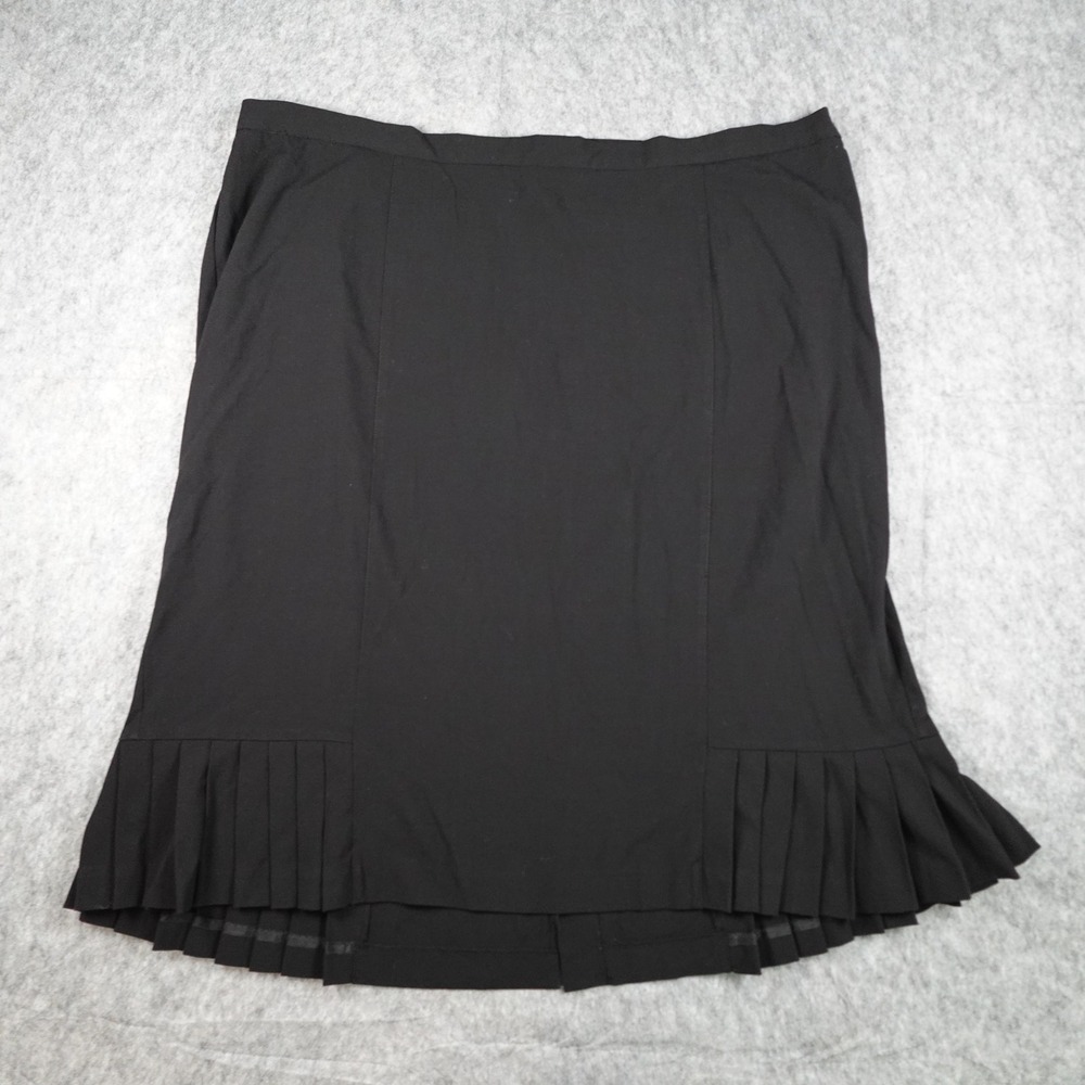 Catherines Skirt Womens 3X Black‎ Pleated Hem Career Professional Mini